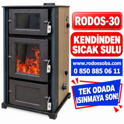 RODOS-30 KUZİNELİ ŞÖMİNELİ SICAK SULU KAT KALORİFER SOBASI